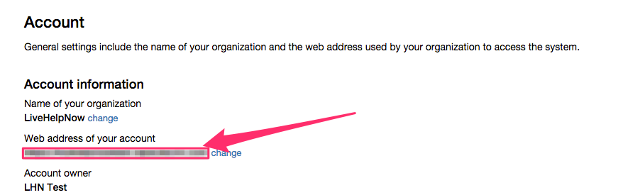 Web Address of your account