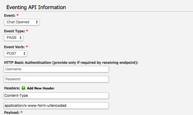 eventing API information