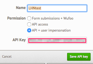 Save API key