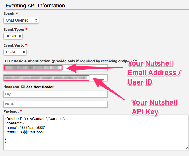 eventing API info